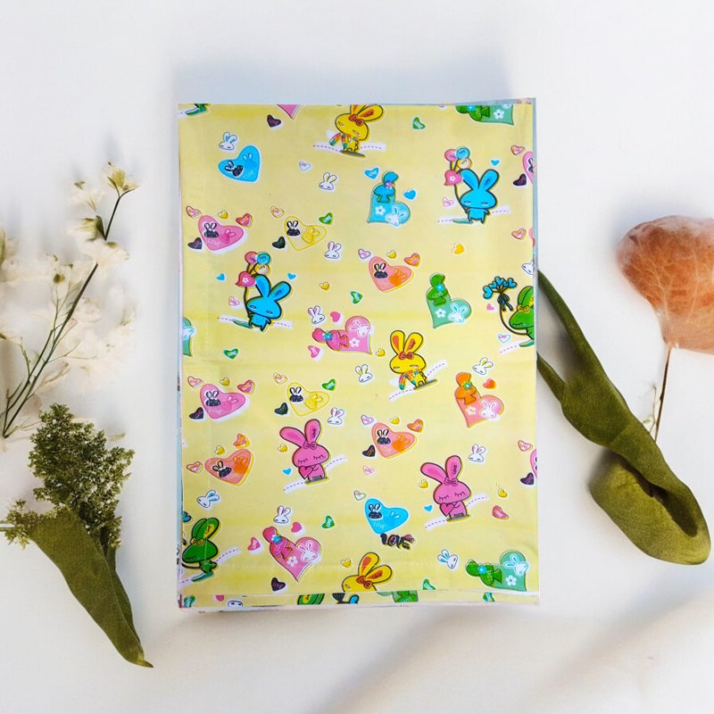 Hooper Plastic Baby Bed-Sheet | Wetting Protector Sheet | Mattress Sheet for Baby | Toddler Bed-Sheet | Thin, Printed Tiny Animal Pattern, Washable, Protects from Wetness (Yellow XL) - Image 2