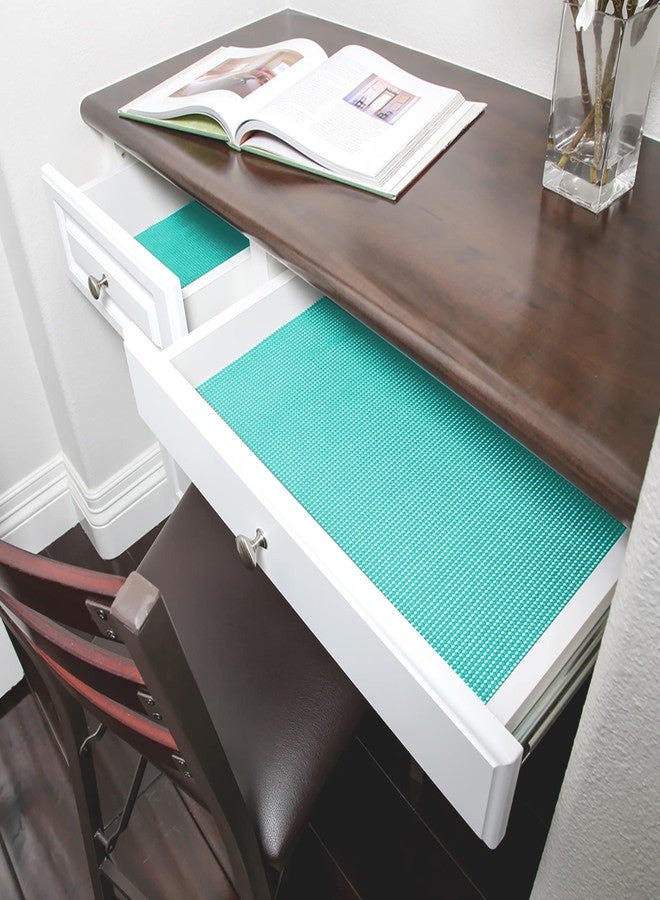 Smart Design Classic Grip Shelf Liner- Non Adhesive Home Organization Shelf Liners - Strong Grip, Non Slip, Easy Clean - Perfect for Desk, Shelves, Kitchen, Bathroom, Cabinet Protection - Mint - Image 3