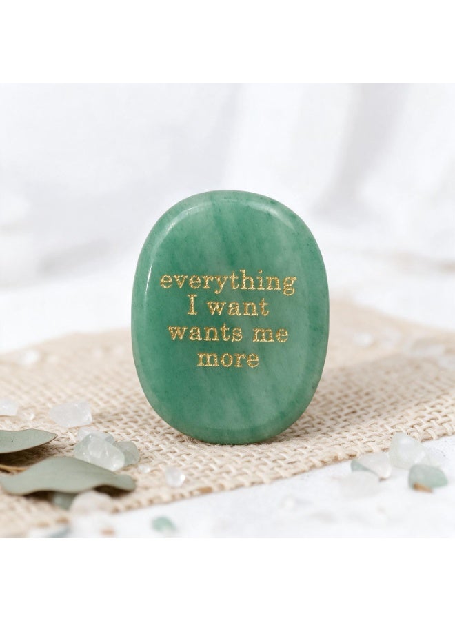 Engraved Affirmation Palm Worry Stone, Natural Pocket Crystal 45×35×6mm - Image 5