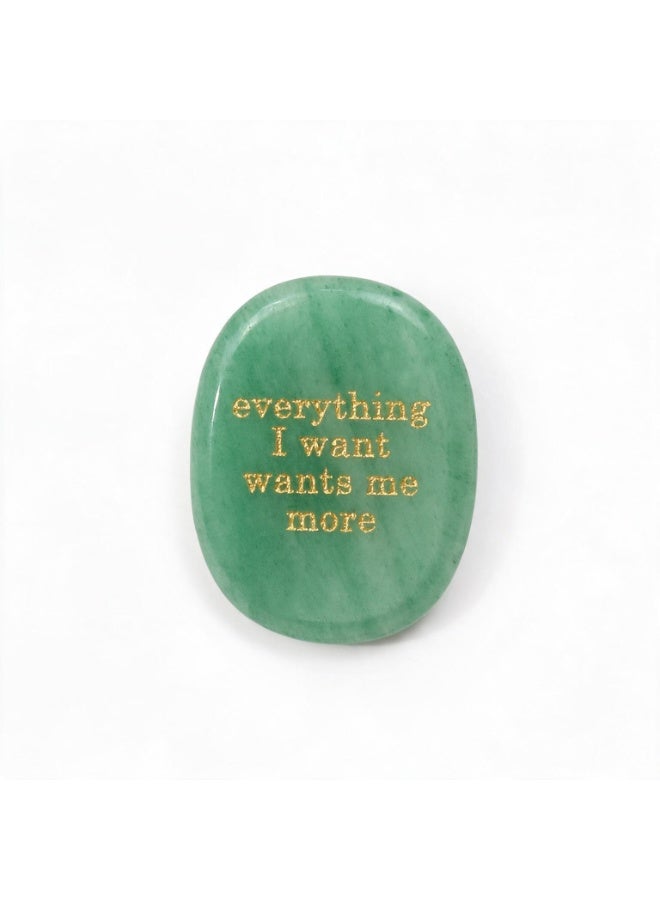 Engraved Affirmation Palm Worry Stone, Natural Pocket Crystal 45×35×6mm - Image 4
