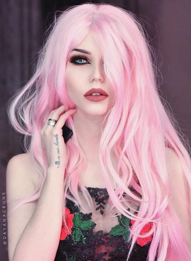 Moira Synthetic Straight Colored Hair Wig for Costume Dressing, Photo Booths, Fancy Dress, Cosplay (Baby Pink) - Image 4