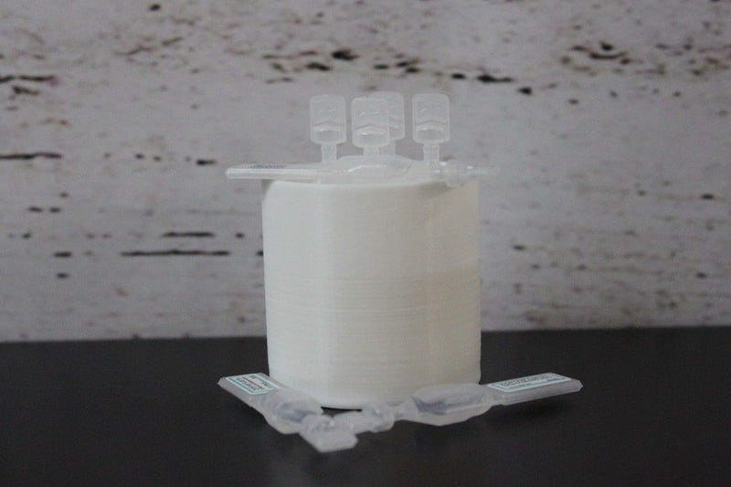 Znet3D Eye Drop Vials Holder & Storage with a Pressure-Fitted lid - Holds 7 Single Use Disposable Vials - Keep Your Eye Drop vials Organized and Clean (White) - Image 1
