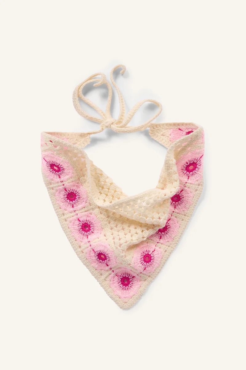 Woman Floral Knitted Bandana