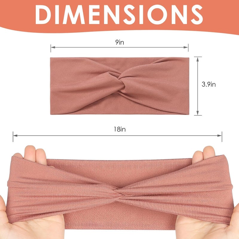 Panleding 12 Pcs Stretchy Headbands for Women, Absorbed Sport Headband Soft Twist Knotted Headbands for Daily Life Yoga - Image 2