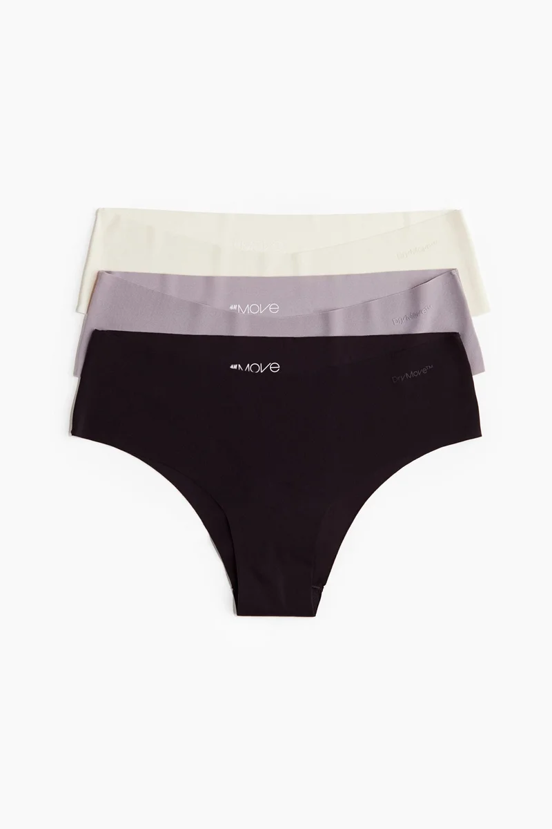 اتش اند ام سروال هيبستر رياضي من نسيج دراي موف - عبوة من 3