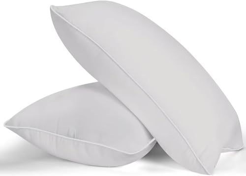 MZOIMZO Bed Pillows for Sleeping- Soft Density, Queen Size Set of 2, Cooling Hotel Quality with Premium Soft Down Alternative Fill for Back, Stomach or Side Sleepers, 45×70CM, Light Grey - Image 1