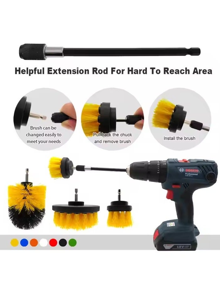 Loquat 24-Piece Drill Brush Attachment Set - Power Scrubber Brush Cleaning Kit - Multi-Purpose Drill Brush with Curtain Cleaning Dusting Brush for Bathroom Surfaces, Grout, Floors, Tubs, Showers, Tiles, Kitchens and Cars - Image 5