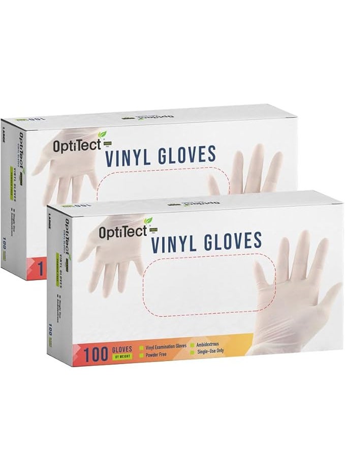 OptiTect Pack Of 2 OPTITECT VINYL GLOVES Large 1 BOX 100 PCS - Image 1