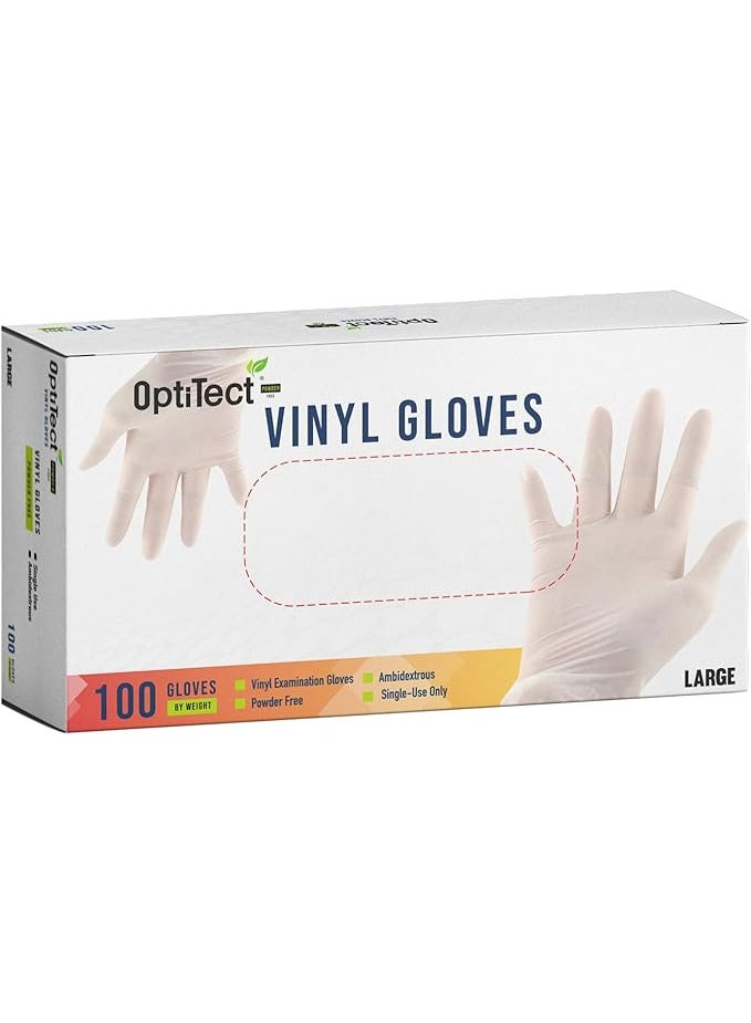 OptiTect Pack Of 2 OPTITECT VINYL GLOVES Large 1 BOX 100 PCS - Image 2