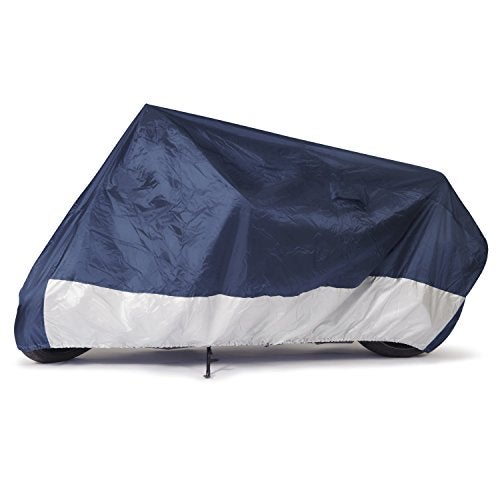 Budge Sportsman Motorcycle Cover, Navy/White, Water-Resistant, Universal Fit, Fits up to 114", Extra Large (MC-6) - Image 1