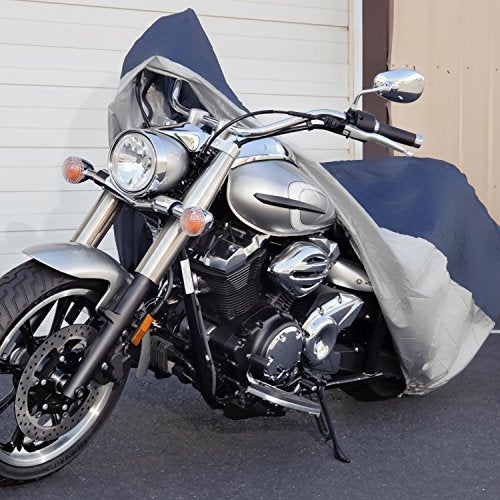 Budge Sportsman Motorcycle Cover, Navy/White, Water-Resistant, Universal Fit, Fits up to 114", Extra Large (MC-6) - Image 5