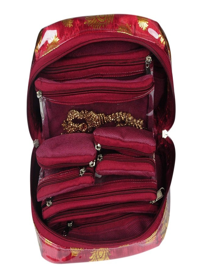 SuneshCreation Makeup Pouches Necklace Earrings Cosmetic Vanity Storage Box Jewellery Organizer Toiletry Organizer Pouch for Women Set of 10 Colour- Gold - Image 3