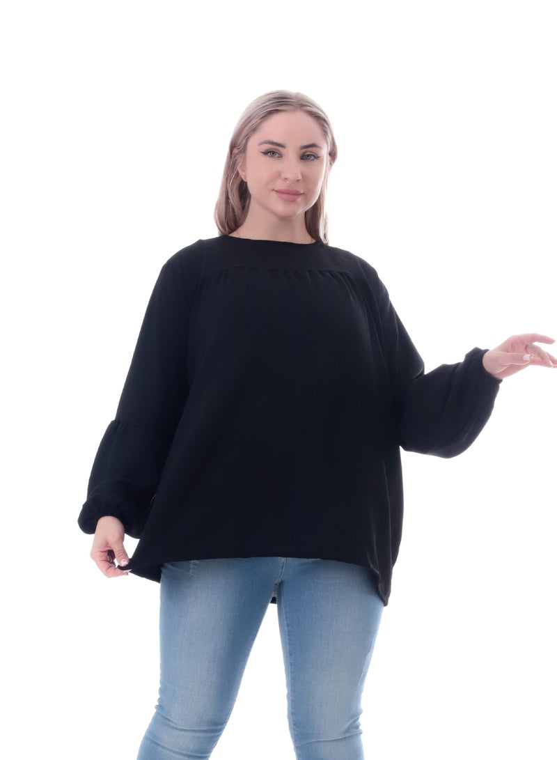 بيبو بلوزة حريمي سادة اكمام طويلة - Image 1
