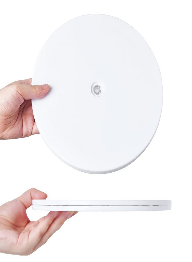 DMSTECH صينية دوارة مقاس 4 بوصات (دوران 360 درجة) مصنوعة من الأكريليك الأبيض، مزودة بمحامل كروية، مثالية لرفوف التوابل، وطاولات الكيك، ومطابخ، وخزائن المؤن، والحمامات، وأجهزة التلفزيون، وأجهزة الكمبيوتر المحمولة، وشاشات الكمبيوتر، بسعة تحميل تصل إلى 20 رطلاً. - Image 2