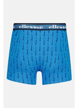 Ellesse Men 3 Pieces Brand Logo Trunks, Navy/Red  - Image 3