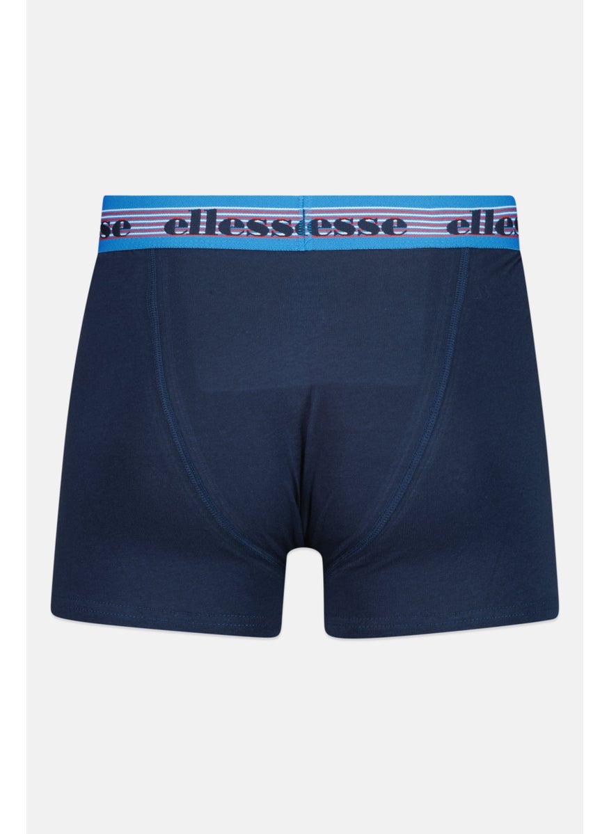 Ellesse Men 3 Pieces Brand Logo Trunks, Navy/Red  - Image 4