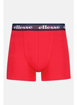 Ellesse Men 3 Pieces Brand Logo Trunks, Navy/Red  - Image 5