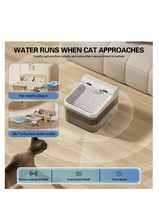 Automatic Cat & Dog Water Fountain, Silent Induction Discharge, Triple Filtration, 4L Capacity, No Plug Needed, 3 Water Flow Modes (White) - Ideal Pet Hydration Solution. - Image 3