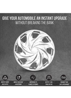Pistol Wheel Cover Kit PISTOL 14 Inch Hubcaps Set of 4PC Automotive Wheel Cap with Universal Fit - Pistol Silver Colour High Quality  - Image 5