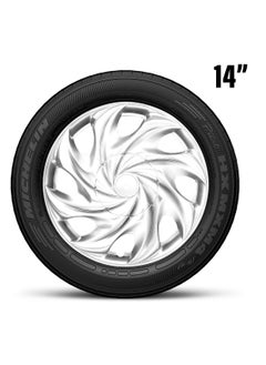 Pistol Wheel Cover Kit PISTOL 14 Inch Hubcaps Set of 4PC Automotive Wheel Cap with Universal Fit - Pistol Silver Colour High Quality  - Image 2