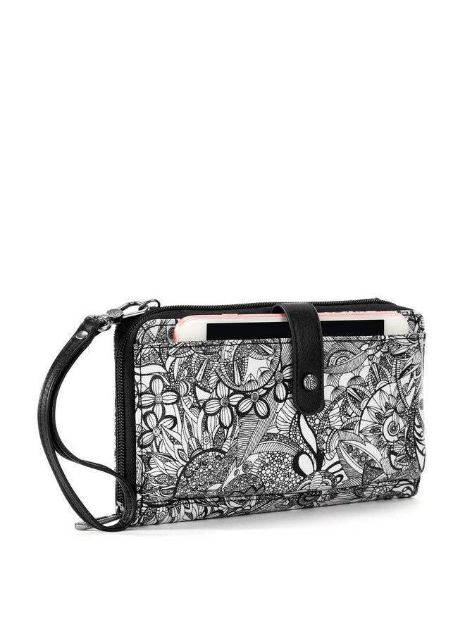 Sakroots Unisexadults Artist Circle Large Smartphone Crossbody Phone Walletblack White Spirit Desert - Image 2
