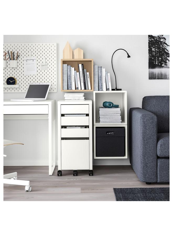 Zaboon Wall-mounted cabinet combination, white stained oak effect/white, 105x35x70 cm - Image 4