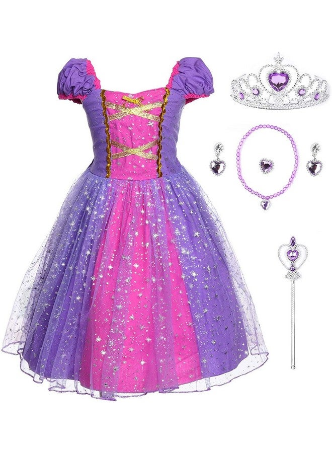 JerrisApparel Girl Princess Costume Dress for Birthday Party (2T, Purple with Accessories) - Image 1