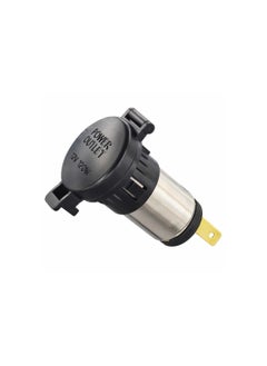 Cigarette Lighter Socket, Waterproof Marine Grade 12V Female Socket Plug Outlet Car Cigarette Lighter Dust Plug for DC 12V-24V Marine Boat Motorcycle, Riding Mower, Tractor, Vehicle, GPS(1 Pack)