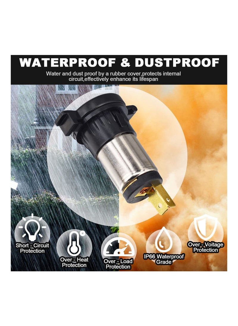 SYOSI - Cigarette Lighter Socket, Waterproof Marine Grade 12V Female Socket Plug Outlet Car Cigarette Lighter Dust Plug for DC 12V-24V Marine Boat Motorcycle, Riding Mower, Tractor, Vehicle, GPS(1 Pack) - Image 1