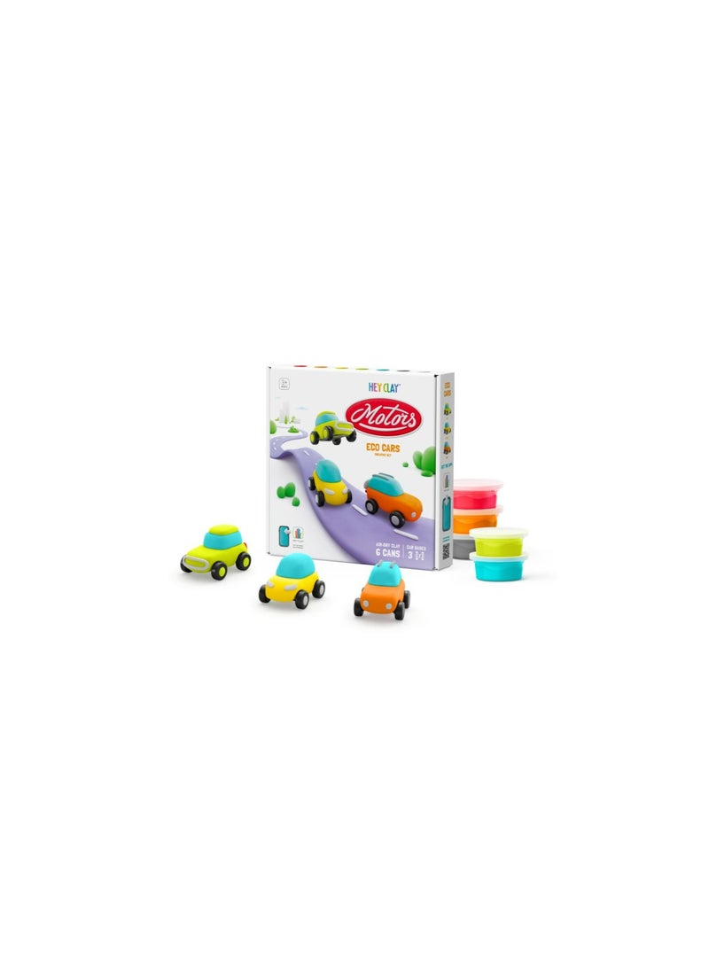 HEY CLAY Eco Cars Air-Dry Clay 6 Cans - Image 1