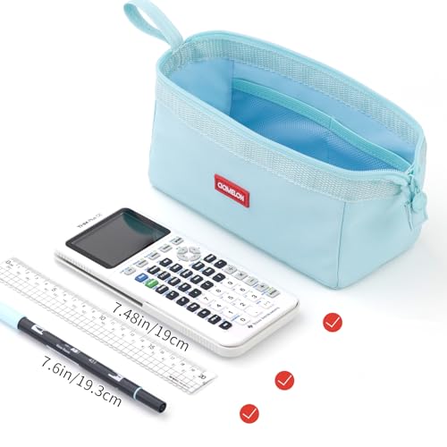 CICIMELON Canvas Pencil Case Large Capacity Pencil Pouch Pen Bag For School Teen Girl Boy Men Women (Blue) - Image 4
