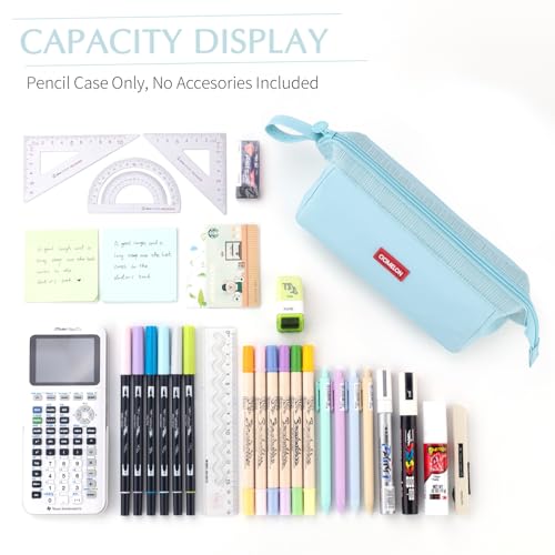 CICIMELON Canvas Pencil Case Large Capacity Pencil Pouch Pen Bag For School Teen Girl Boy Men Women (Blue) - Image 5