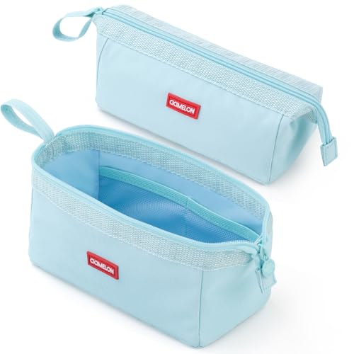 CICIMELON Canvas Pencil Case Large Capacity Pencil Pouch Pen Bag For School Teen Girl Boy Men Women (Blue) - Image 1