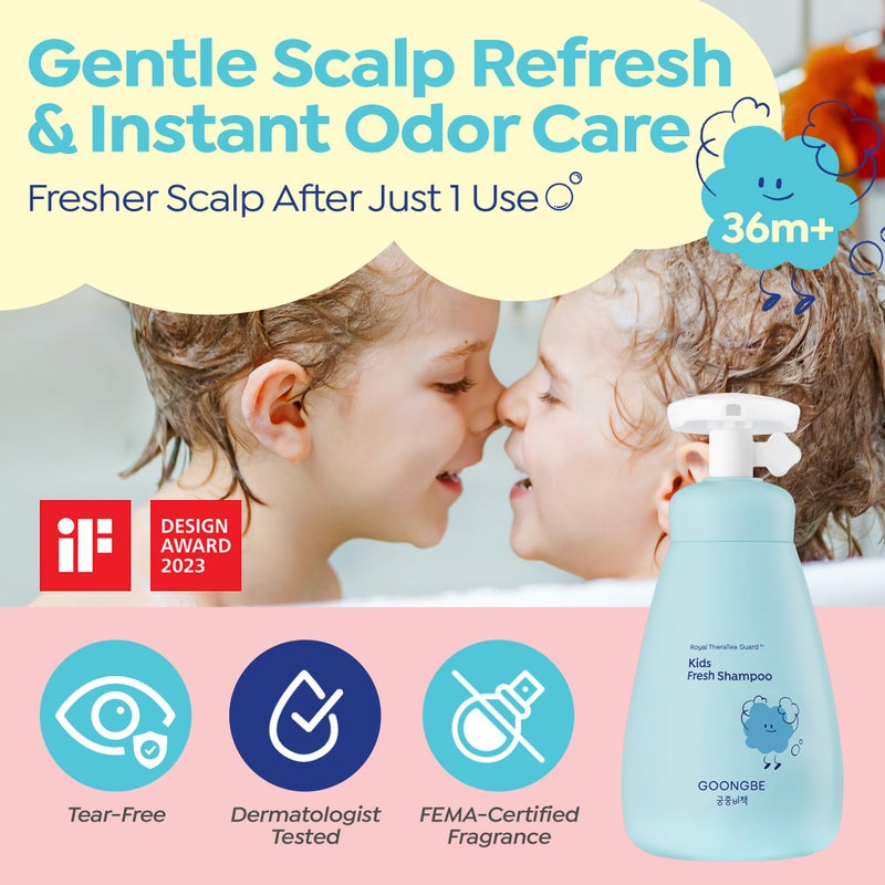GOONGBE Kids Fresh Shampoo â€“ Oily Scalp Deep Cleanse for Active Kids â€“ Micellar Purifying with Moringa Extract â€“ Silicone-Free Low pH, Allergen-Free, Korean K-Beauty Scalp Care, 10.1oz - Image 2
