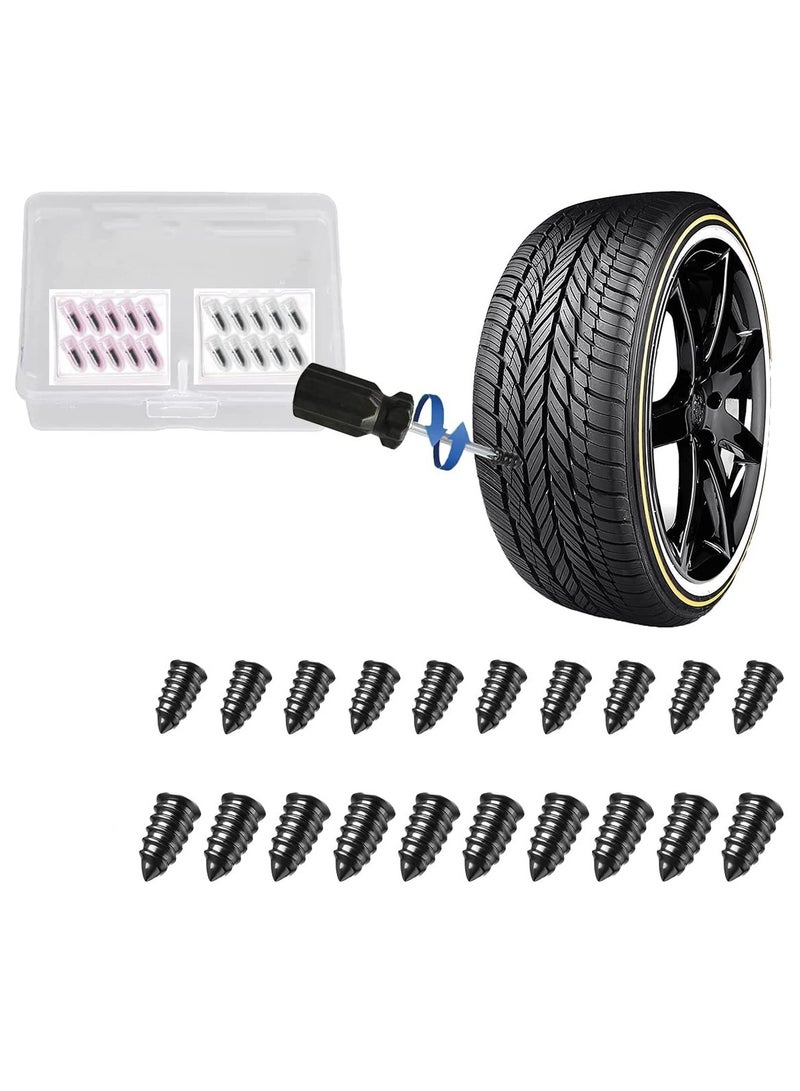 KASTWAVE 20pcs Tyre Repair Kit, Tire Rubber Nails Tool, Self-Service Car Wheel Puncture Repair Screws with Screwdriver Set for Auto, Motorcycle, Bike, Truck, Tractor, Jeep, ATV (10S & 10L) - Image 1