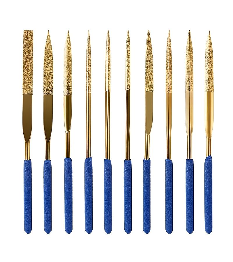 Titanium Plated Diamond File High Frequency Quenching Strong Wear Resistant One Size Metal Jade Polishing Tool - Image 1