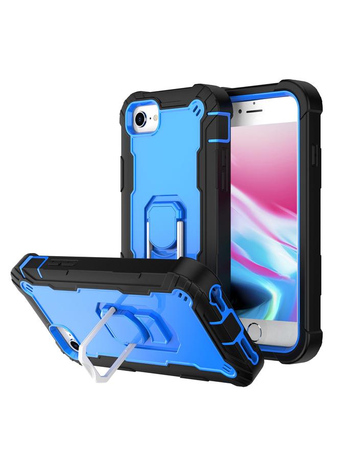 S-TOP Case For iPhone SE 2022 / SE 2020 / 8 / 7 PC + Rubber 3-layers Shockproof Protective Case with Rotating Holder - Image 1