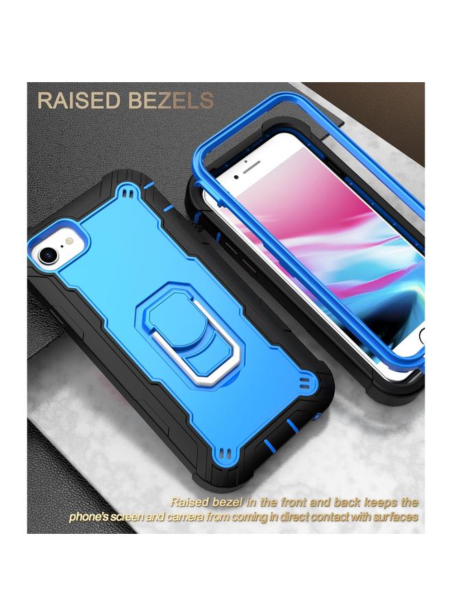 S-TOP Case For iPhone SE 2022 / SE 2020 / 8 / 7 PC + Rubber 3-layers Shockproof Protective Case with Rotating Holder - Image 2