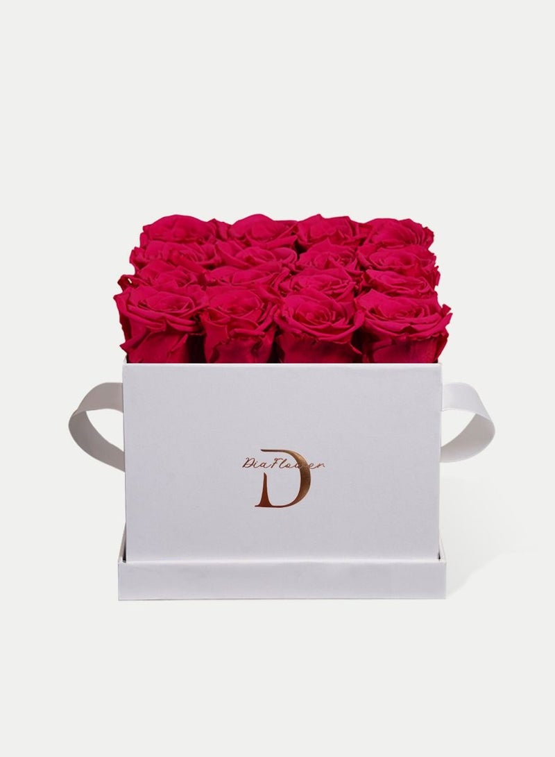 Dia FLOWER Infinity Square Box, Shades Of Pink 16 ROSES MEDIUM - Image 3