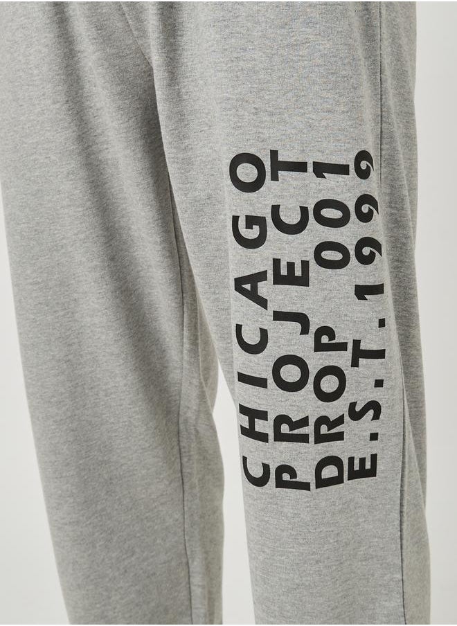 Styli Styli Typography Print Cotton Terry Oversized Fit Joggers  - Image 3