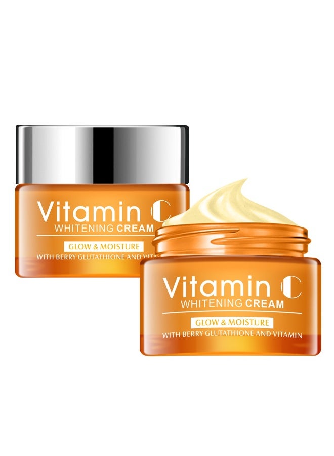 Disaar Vitamin C Moisturizer with Organic Hyaluronic Acid – Brightening and Hydrating Face Cream, Anti-Wrinkle and Anti-Aging Formula, Rich in Antioxidants for Skin Protection, Enhances Glow and Elasticity, Suitable for All Skin Types, 50ml - Image 1
