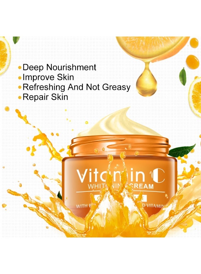 Disaar Vitamin C Moisturizer with Organic Hyaluronic Acid – Brightening and Hydrating Face Cream, Anti-Wrinkle and Anti-Aging Formula, Rich in Antioxidants for Skin Protection, Enhances Glow and Elasticity, Suitable for All Skin Types, 50ml - Image 3