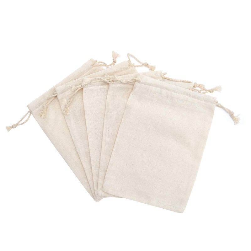 Tendwarm 20 Pieces 6X8 Inches Cotton Drawstring Bags Reusable Muslin Sachet Bag For Party Wedding Storage Home Supplies - Image 3