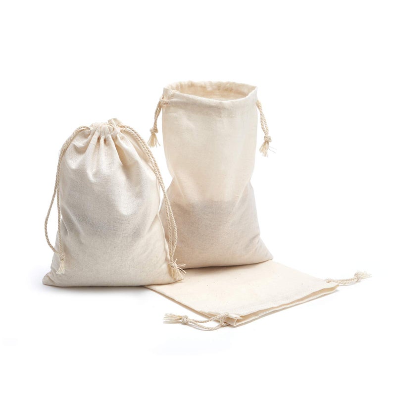 Tendwarm 20 Pieces 6X8 Inches Cotton Drawstring Bags Reusable Muslin Sachet Bag For Party Wedding Storage Home Supplies - Image 1