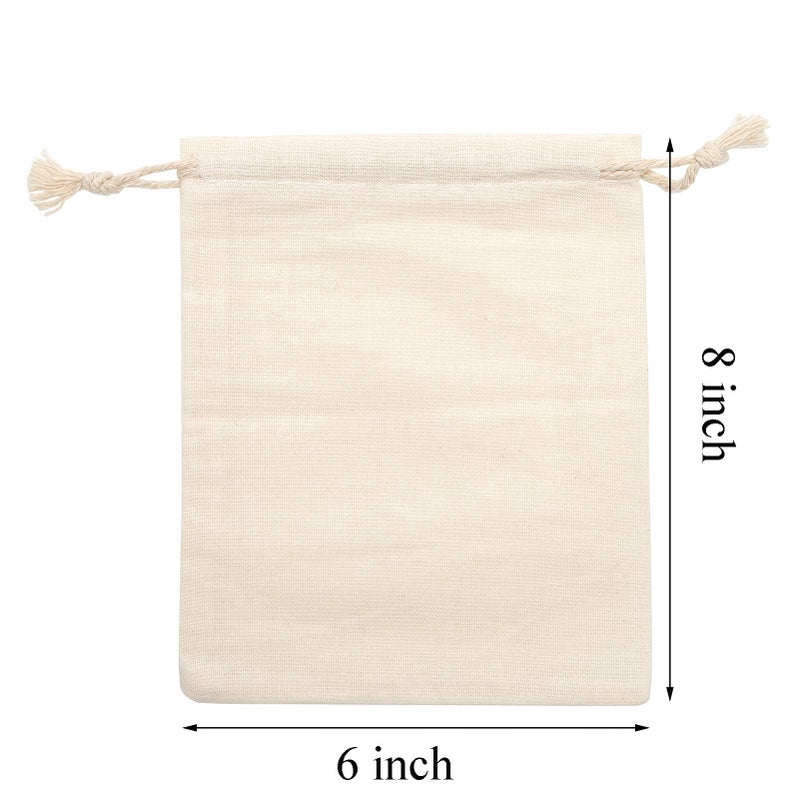 Tendwarm 20 Pieces 6X8 Inches Cotton Drawstring Bags Reusable Muslin Sachet Bag For Party Wedding Storage Home Supplies - Image 4