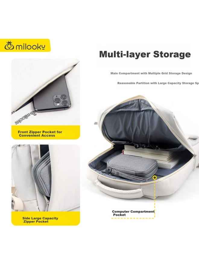 Milooky Laptop Backpack For Women, Simple Business Travel Bookbag, 15.6/16 Inch Large Capacity Backpack - Image 3
