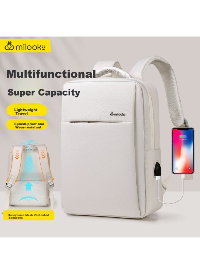 Milooky Laptop Backpack For Women, Simple Business Travel Bookbag, 15.6/16 Inch Large Capacity Backpack - Image 1