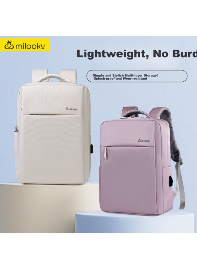 Milooky Laptop Backpack For Women, Simple Business Travel Bookbag, 15.6/16 Inch Large Capacity Backpack - Image 4