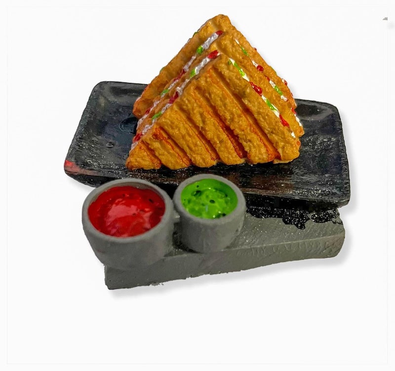 DT DECTONE Combo Pack of 3 Fridge Magnet Burger Sandwich Paneer Tikka Miniature Food 3D Fridge Magnet Best Souvenir Gift 100 Made in India - Image 5