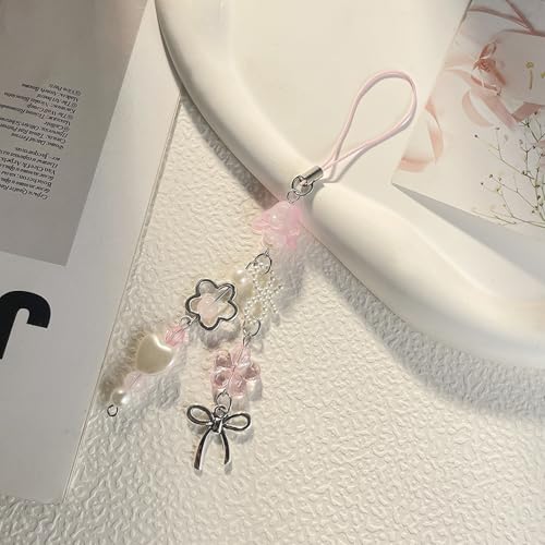 XFSAFDM 2PCS Phone Charms For Girls, Aesthetic Mobile Phone Charms With Bow And Heart Design, Aesthetic Phone Pendant, Fashion Accessories For Smartphones, Silvery And Pink - Image 5